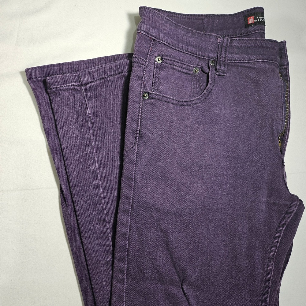 Victorious Mens Purple Stretch Denim Jeans Size 36x32 Straight Leg Pants